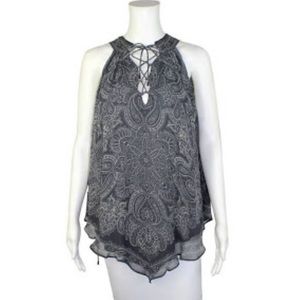 Detailed Paisley Halter with Corset Sides